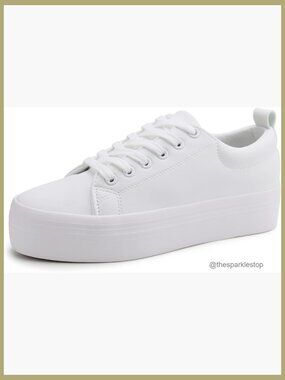 Women's Platform Sneakers Lace Up Walking Shoes Comfortable Fashion Sneakers